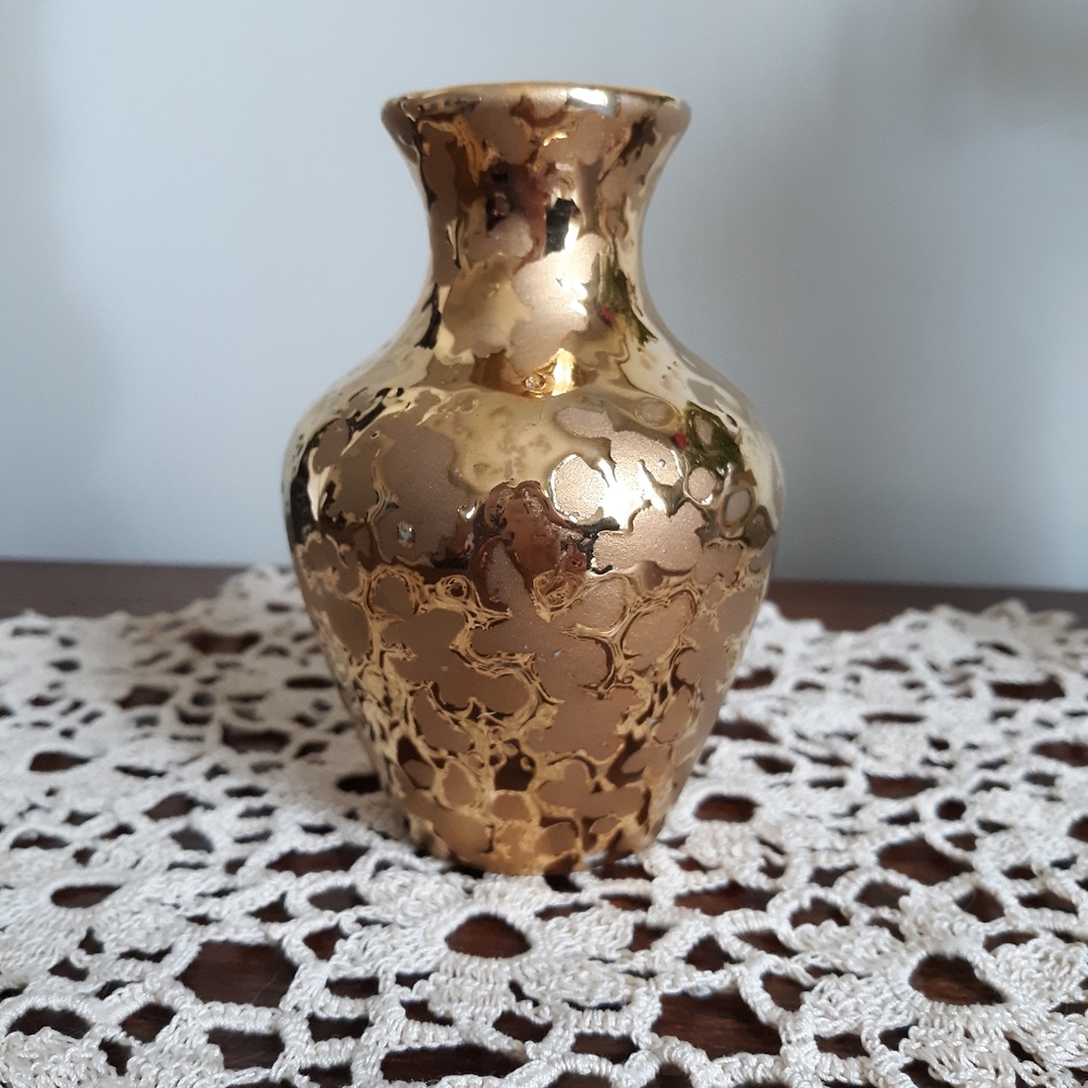 Vintage Dixon Art Studios 22kt Gold Vase